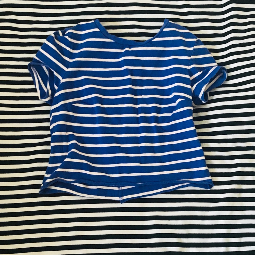 Blue and white striped shirt